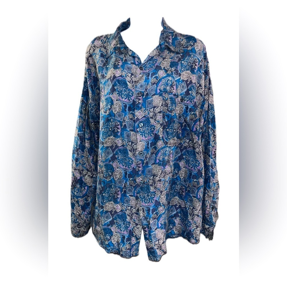 Gorgeous vintage summa silk button down paisley Asian glam core